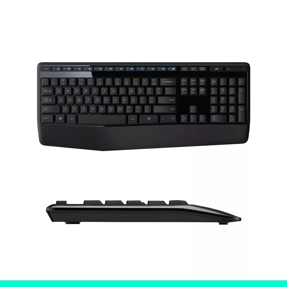 Full Size RF Wireless Keyboard and Mouse Combo with Wrist Rest & Numeric Keypad — view 2